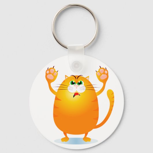 Grr. Funny cartoon cat, sleutelhanger (Voorkant)