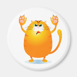 Grr. Funny cartoon kat, magneet
