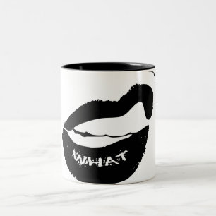 Grr Wat! Zwarte lippenstift en geblindeerde tanden Tweekleurige Koffiemok