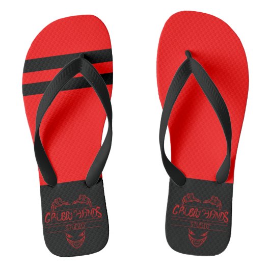 Grubby Hands Studio Rode Flip Flops (Voetbed)