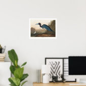 Grue bleue ou héron par Audubon Poster (Bureau à domicile)