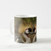 Grue couronnée Mug café blanc (Devant gauche)