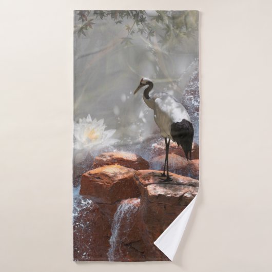 Grue japonaise "Longévité" (Serviette de bain)
