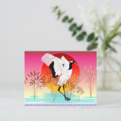 Grue Red Crowne et réglage de la carte postale Sun (Debout devant)