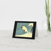 Grue volante dans une carte de note d'onde (Devant)