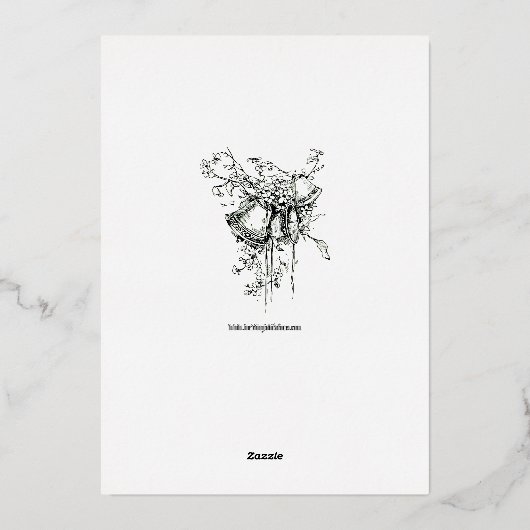 Grues Art Nouveau en Faire-part de mariage Rose Bu (Verso)