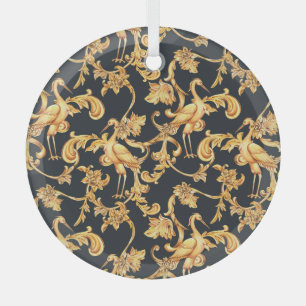 Grues baroques dorées : ornement rococo.