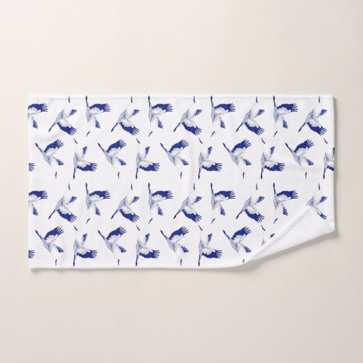 Grues bleues et blanches (Serviette à main)