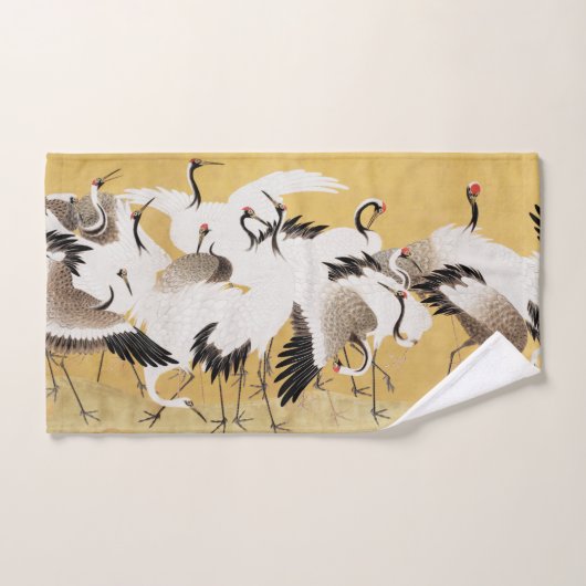 Grues d'horloges japonaises Vintage Bird Rich Clas (Serviette à main)