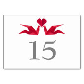 grues en papier rouge origami numéros de table Mar (Dos)