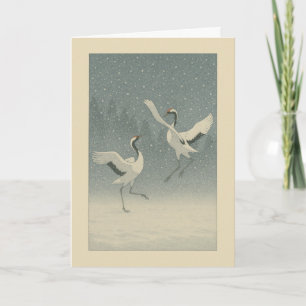 Grues japonaises - Carte de Noël