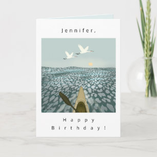 Grues Kayak et Sandhill sur l'eau Invitation