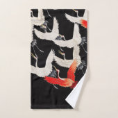 Grues volantes : Japonais Bird Kimono Art (Serviette à main)