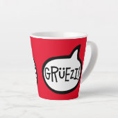 Grüezi. hallo in het Duits Schwiizerdütsch Latte Mok (Rechterhoek)