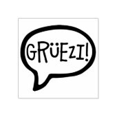 Grüezi. hallo in het Duits Schwiizerdütsch Rubberstempel (Afrduk)