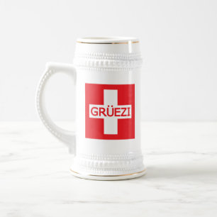 Gruezi Zwitserse vlag Bierpul
