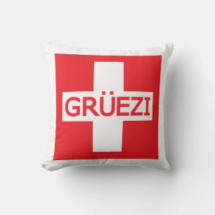 Gruezi Zwitserse vlag Kussen