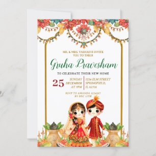 Gruha Pravesh Indian Vastu Puja Housewarning Kaart