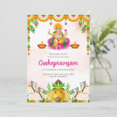 Gruhapravesam invitation Indien invitation du réch (Debout devant)