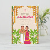 Gruhapravesh invitation Inde Invitation au réchauf (Debout devant)