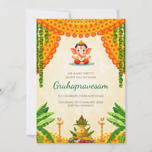Gruhapravesham invite invitation Grihapravesh (Devant)