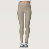 Grullo Color Solid Elegant Leggings (Voorkant)