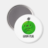 Grum-pea Funny Grumpy Pea Veggie Pun Magneet (Voorkant / Achterkant)