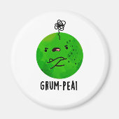 Grum-pea Funny Grumpy Pea Veggie Pun Magneet (Voorkant)