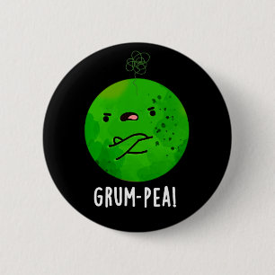 Grum-pea Grappige Veggie Pun Dark BG Ronde Button 5,7 Cm