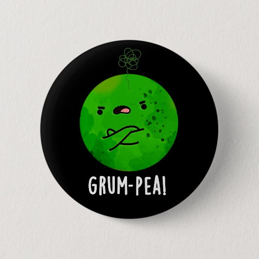 Grum-pea Grappige Veggie Pun Dark BG Ronde Button 5,7 Cm (Voorkant)