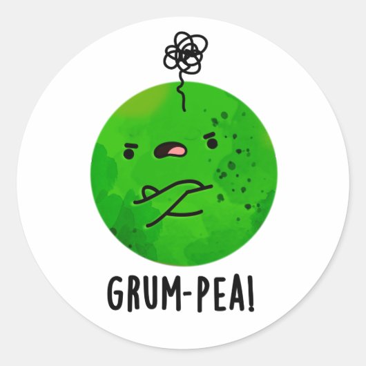 Grum-pea Grappige Veggie Pun Ronde Sticker (Voorkant)