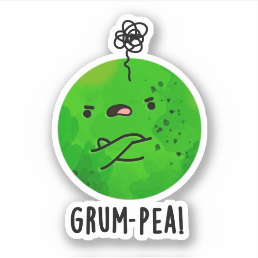 Grum-pea Grappige Veggie Pun Sticker (Voorkant)