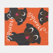 Grumble Black Pugs Fleece Blanket Oranje (Voorkant (Horizontaal))