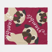 Grumble Fawn Pugs Fleece Blanket (Voorkant (Horizontaal))