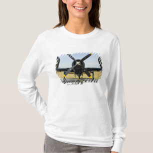 Grumman F8F Bearcat marine gevechtsvliegtuig op de T-shirt