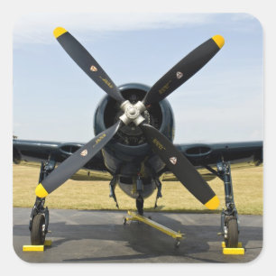 Grumman F8F Bearcat marine gevechtsvliegtuig op de Vierkante Sticker