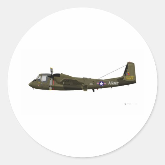 Grumman OV-1 Mohawk Ronde Sticker (Voorkant)