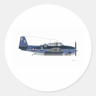 Grumman TBM Avenger Ronde Sticker