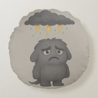 Grummel Kissen – Das ADHS-Monster für Frust Rond Kussen