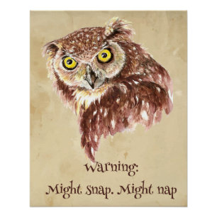 Grump Minimalistische Waterverf Print Art Owl Love Perfect Poster