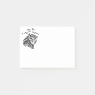 Grump Minimalistische Waterverf Print Art Owl Love Post-it® Notes