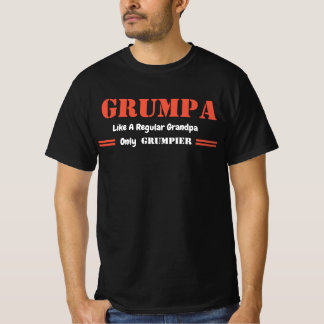 Grumpa als een gewone opa, alleen maar een bruier t-shirt