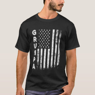 Grumpa Amerika Vlag Vaderdag 4 juli M T-shirt