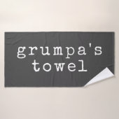 Grumpa | Funny Grumpy Grandpa in zwart-wit Badhanddoek (Badhanddoek)