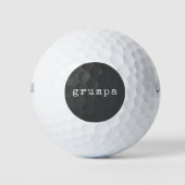 Grumpa | Funny Grumpy Grandpa in zwart-wit Golfballen (Voorkant)