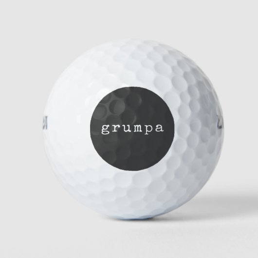 Grumpa | Funny Grumpy Grandpa in zwart-wit Golfballen (Voorkant)