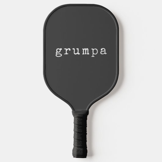 Grumpa Grappig chagrijnig opa in zwart-wit Pickleball Paddle (Achterkant)