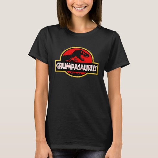 GRUMPASAURUS  GRUMPY OLD MAN JOKE DINOSAUR T-SHIRT (Voorkant)