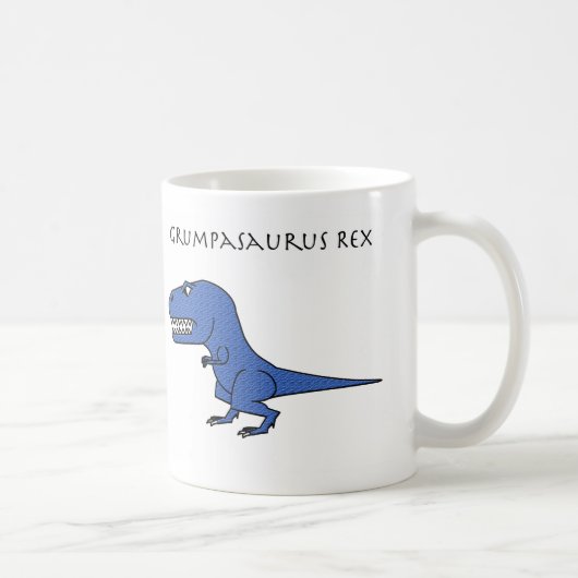 Grumpasaurus Rex Blue Textured Mok (Rechts)