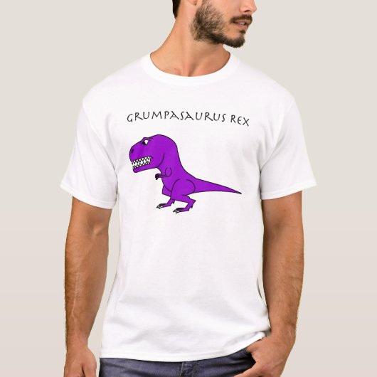 Grumpasaurus Rex Paars T-shirt (Voorkant)